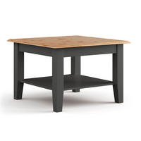 COUCHTISCH Belluno Elegante Kiefer Natur gebeizt / basaltgrau (RAL7012) lackiert 70 / 70 / 48cm - Kieferfarben/Grau, Holz (70/70/48cm) - Feldmann-Wohnen