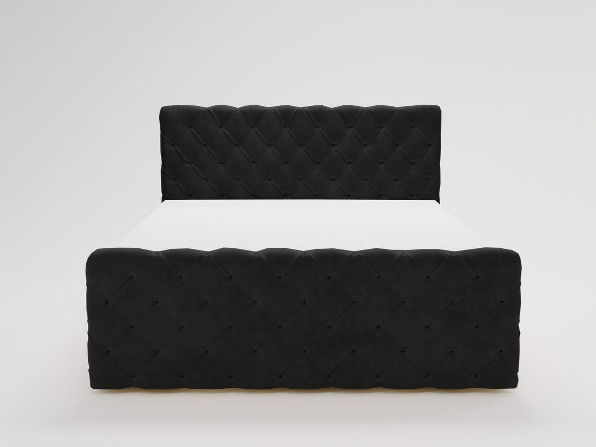 BOXBETT Lunaris 180x200 Schwarz - Schwarz, Holz/Textil (180/200cm) - Graingold