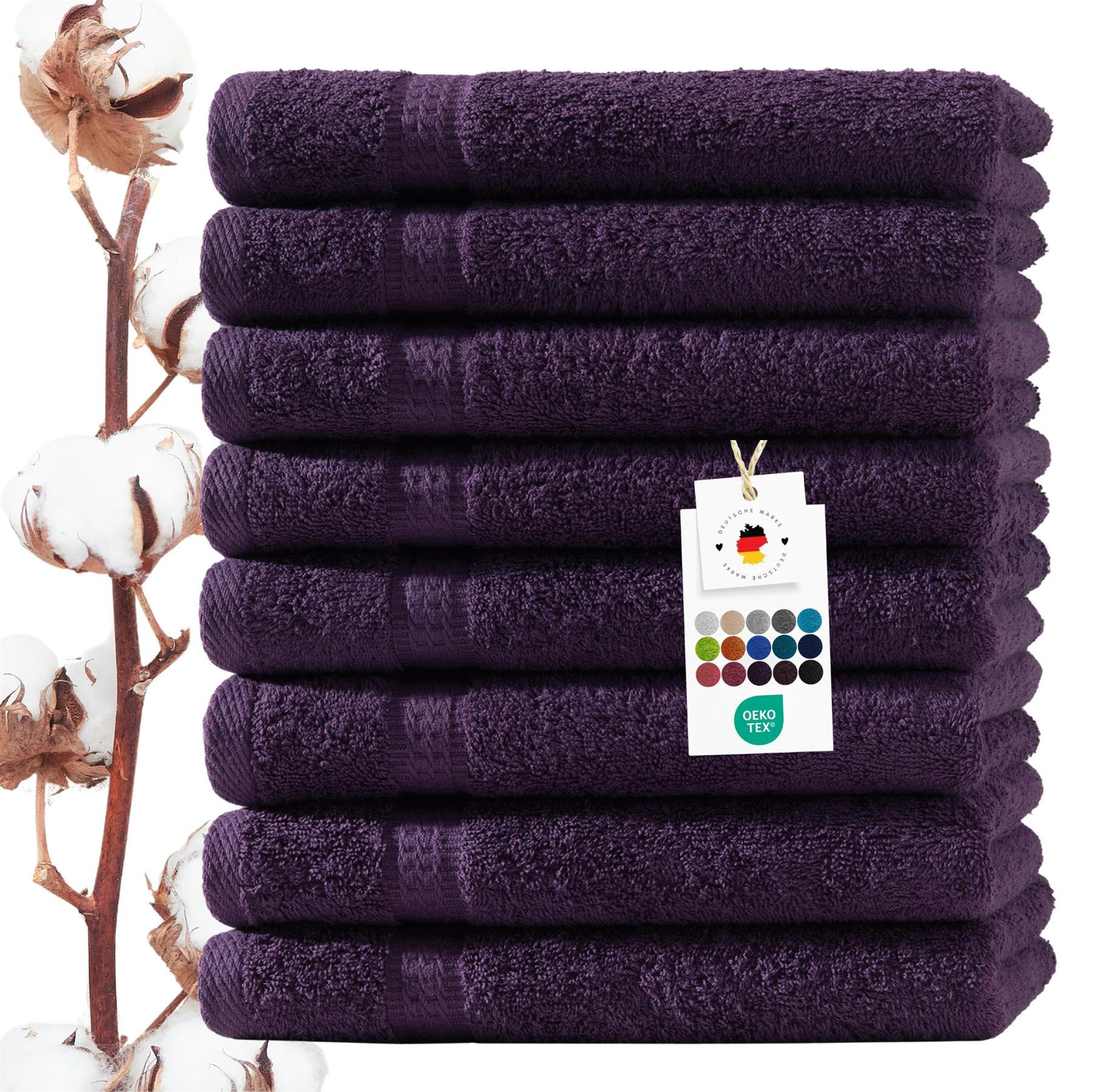 HANDTUCH 50x100 cm Frottier Handtücher im 8er Set aus 100% Baumwolle, Lila 500g/m2 - Lila, Textil (50/100cm) - Carpe Sonno