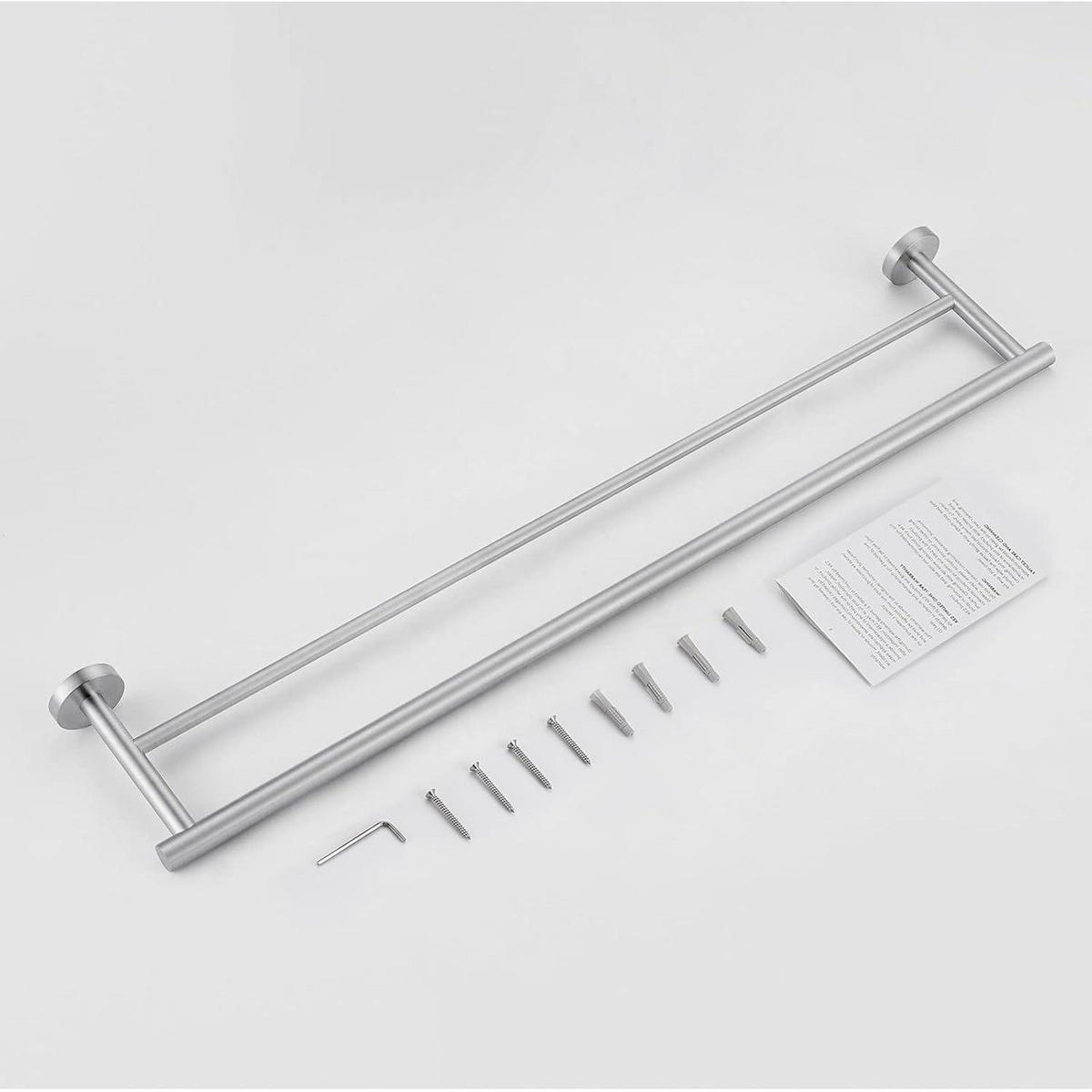 HANDTUCHHALTER Doppel 76 cm Edelstahl gebürstet - Silberfarben, Metall (15.2/81.3/5.1cm)