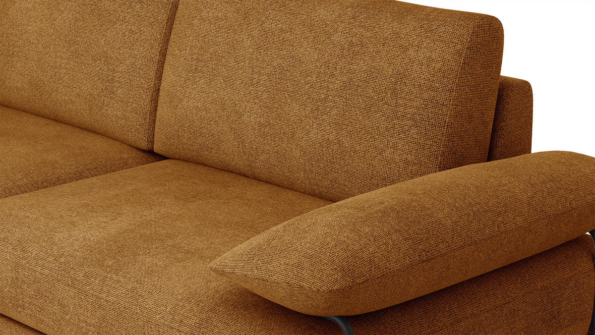 SOFA LORI 3-Sitzer, orange - Schwarz/Orange, Holzwerkstoff/Textil (245/87/96cm) - Courtois Laville