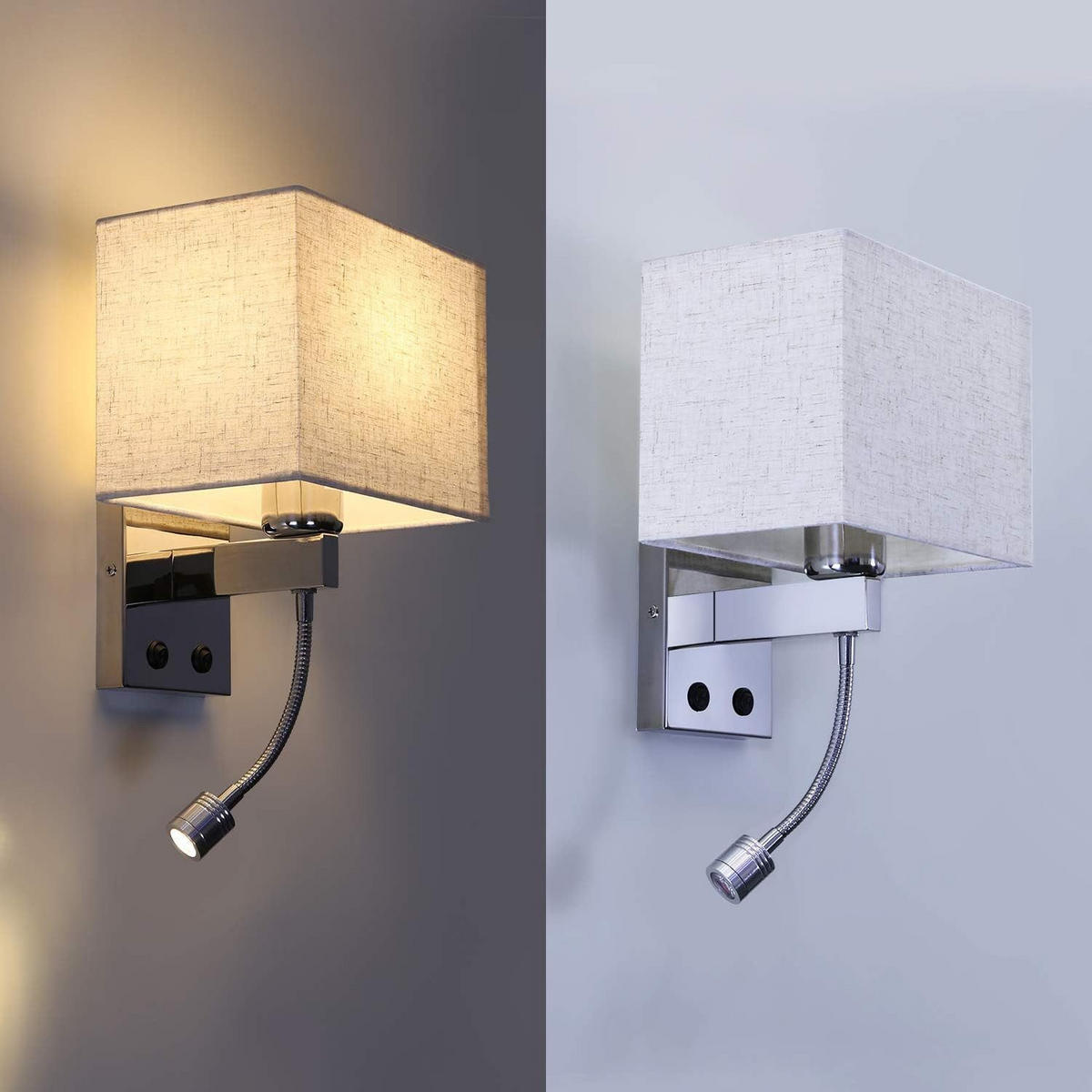 LED nástěnné svítidlo Yarochewsky 35/17/20cm (sada 2 ks) - stříbrná, kov (17/20/35cm) - Nettlife