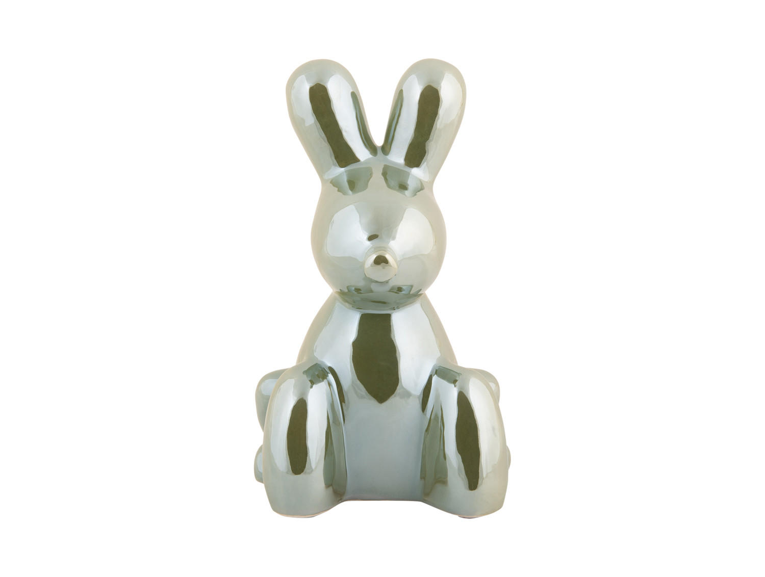 SKULPTUR Bunny Jungle Green 10/9/15 cm - Grün, Keramik (9/15/10cm) - Present Time