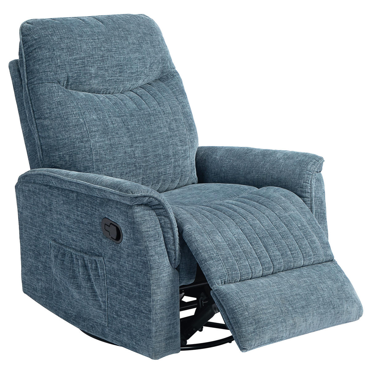 RELAXSESSEL DE-15386 manuell neigbar mit 360°-Drehung Blau - Blau, Textil (93/104/84cm) - ComfortXL