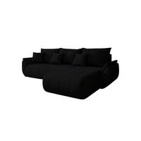 ECKSOFA Mit Schlaffunktion Und Bettkasten TOKYO, Stoff WIND, Schwarz, Rechts - Schwarz, Holz (280/190cm) - Kaiser Möbel