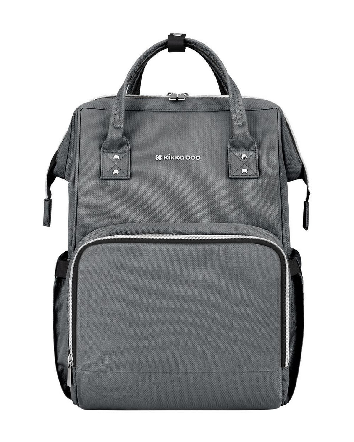 WICKELTASCHE Siena grau dunkelgrau Wickelunterlage, Thermo-Flaschenfächer, wasserabweisende Tasche - Schwarz, Textil (21/42/27cm) - Kikka boo