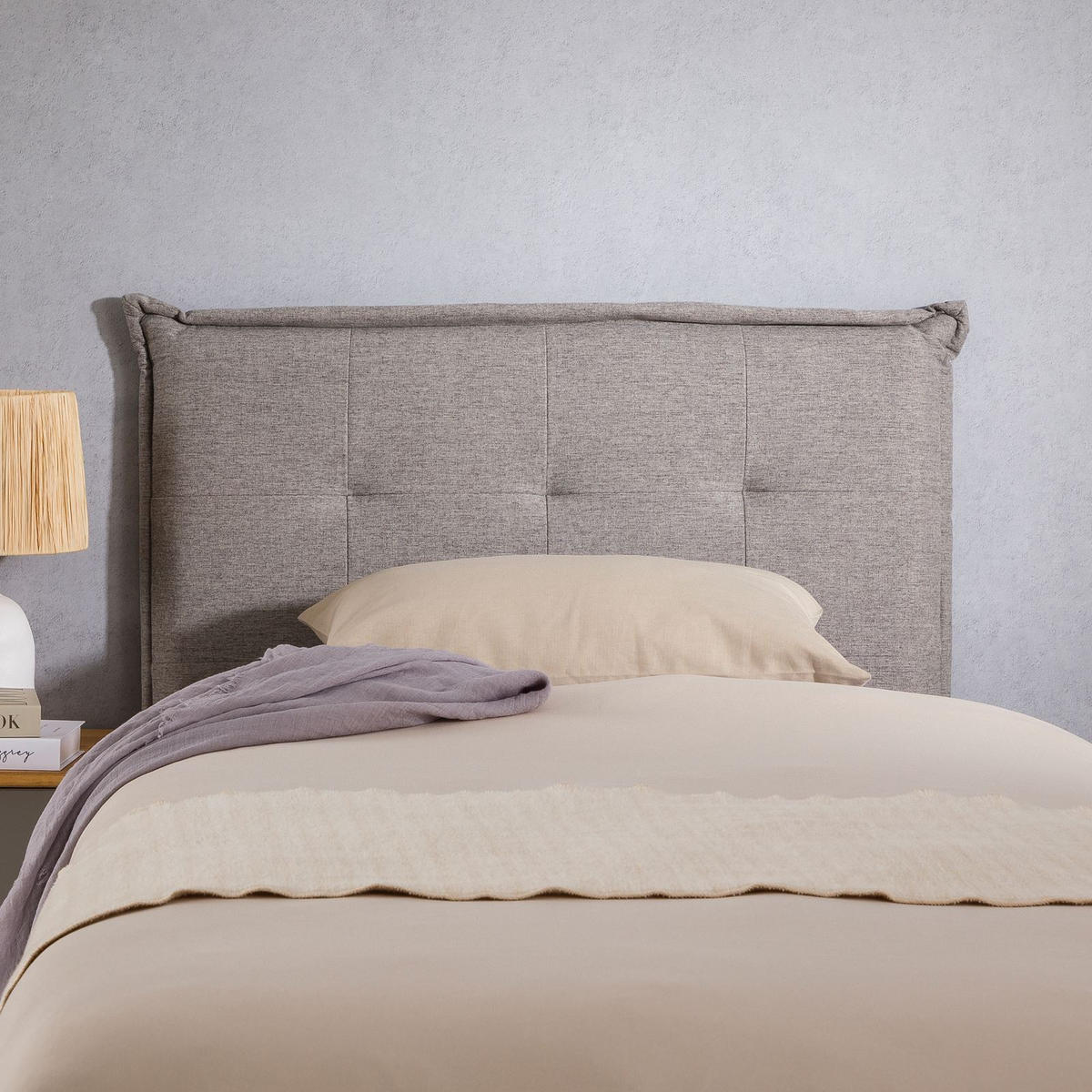 KOPFTEIL JALEYA 90X190 CM - Grau, Textil (91/99/7cm) - IDIMEX
