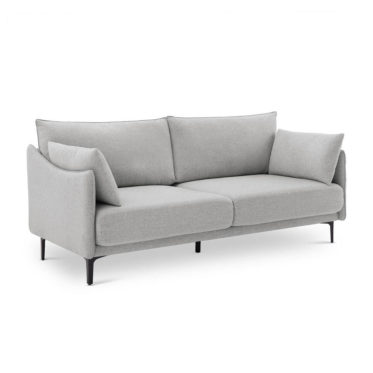3-SITZER-SOFA Sasha Industrielles aus hellgrauem Stoff - Dunkelgrau/Hellgrau, Holzwerkstoff/Textil (203/86/85cm) - Sicaan
