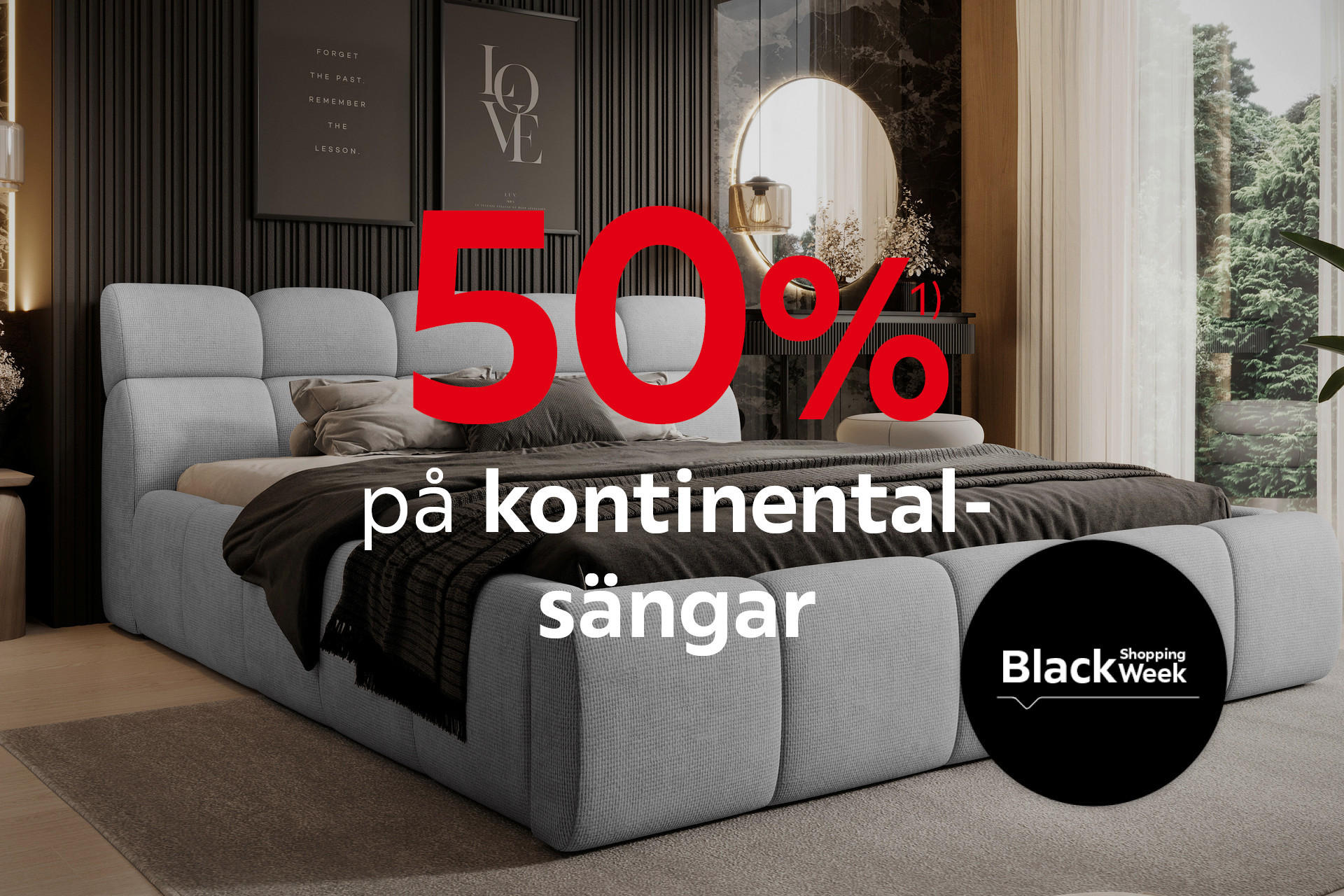 50%¹⁾ på kontinentalsängar
