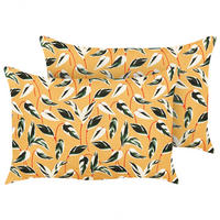 GARTENKISSEN 2er-Set Blattmotiv mehrfarbig 40/60 cm Taggia - Multicolor, Textil (40/60cm) - Beliani