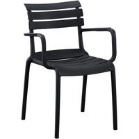GARTENSTUHL Karl Armlehne 57x57x82cm Kunststoff Schwarz Stapelstuhl - Schwarz, Kunststoff (57/82/57cm) - DELUKE