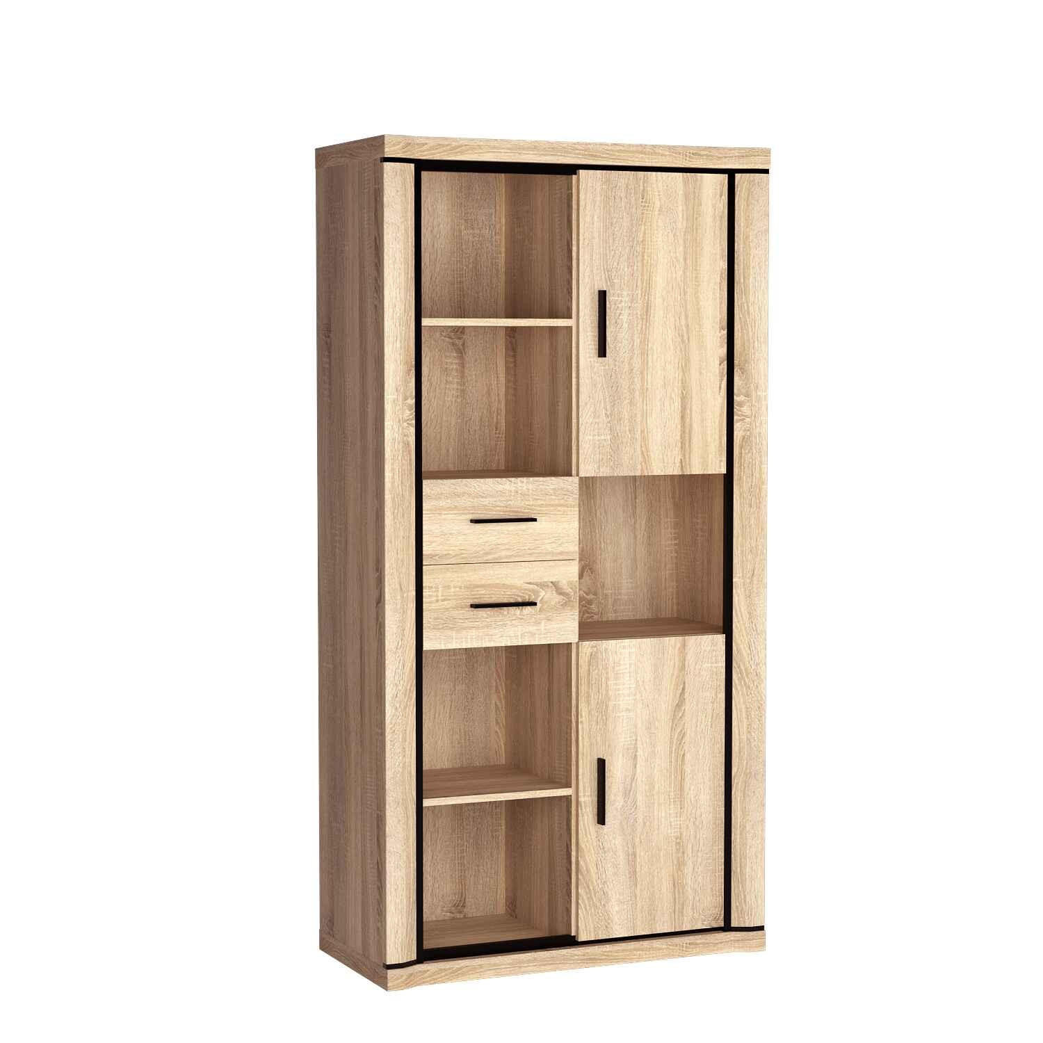 BÜCHERREGALE MALAGA 97 / 192 / 45 cm Sonoma Eiche - Sonoma Eiche, Holzwerkstoff (97/192/45cm) - MASSENO