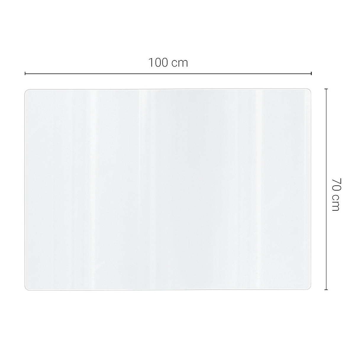 SCHUTZUNTERLAGE 100 x 70 cm – Transparente – Schutzmatte - Transparent, Kunststoff (0.2/70/100cm) - TULUP