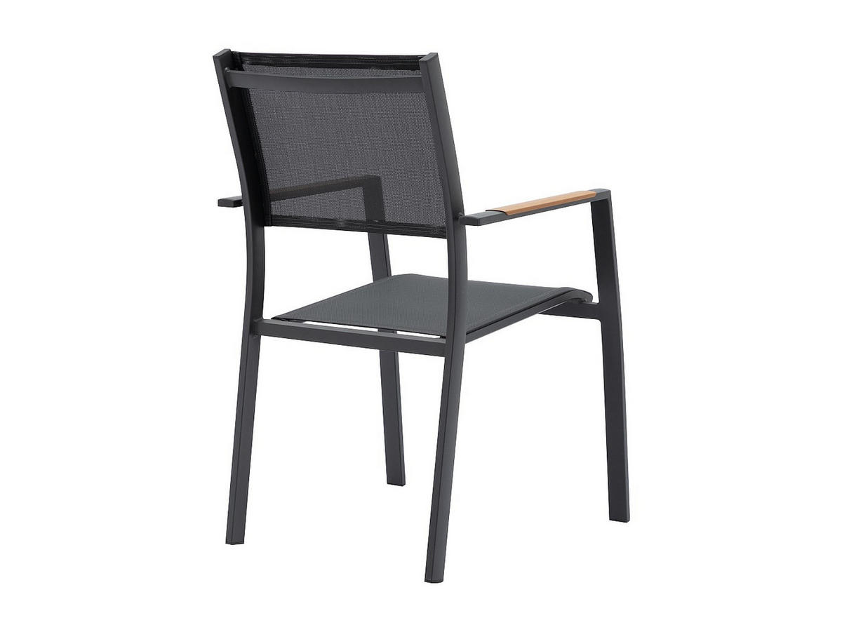 GARTENSTUHL - 57cm x 60cm - Textilene - anthrazitgrau - MACILA - Anthrazit, Metall (57/89/60cm) - Vente-Unique