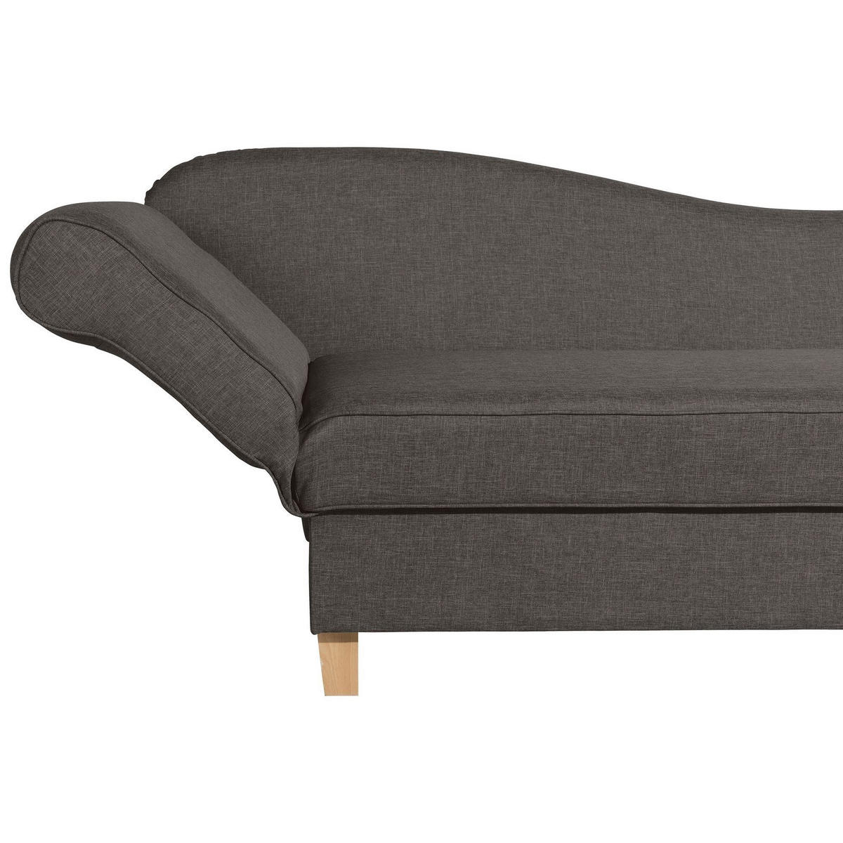 RECAMIERE mit Armteil links klappbar Katia Bezug Flachgewebe Buche natur / braun - Braun, Kunststoff (190/82/88cm) - 58aufmkessel