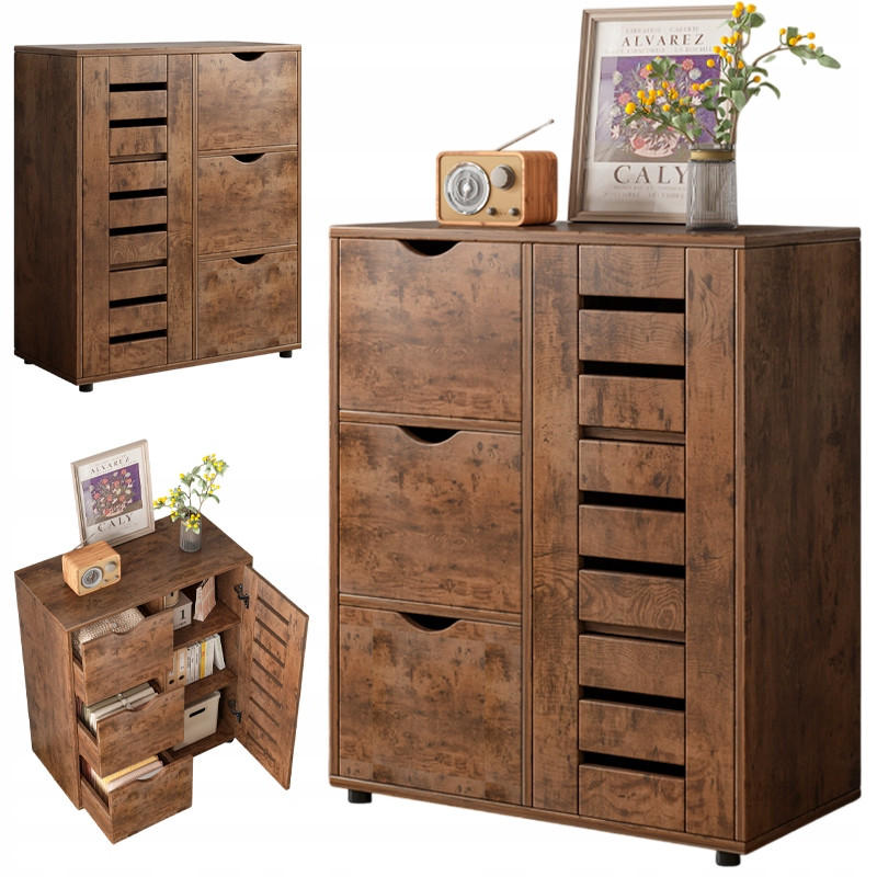 KOMMODE, braun 60.05/30.05/80.15 - Braun, Holzwerkstoff (60/80/30cm) - Rexo