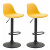 BARHOCKER 2er Set Lederlook gelb - Gelb/Schwarz, Kunststoff/Textil (39/82/43cm) - CLP