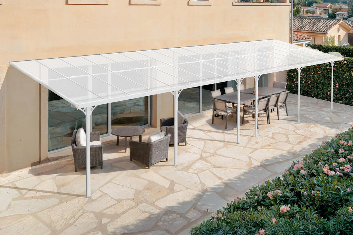 PERGOLA / CARPORT Kleo Weiß 11m x 3m - Weiß, Metall (1112/270/300cm) - Cazeboo