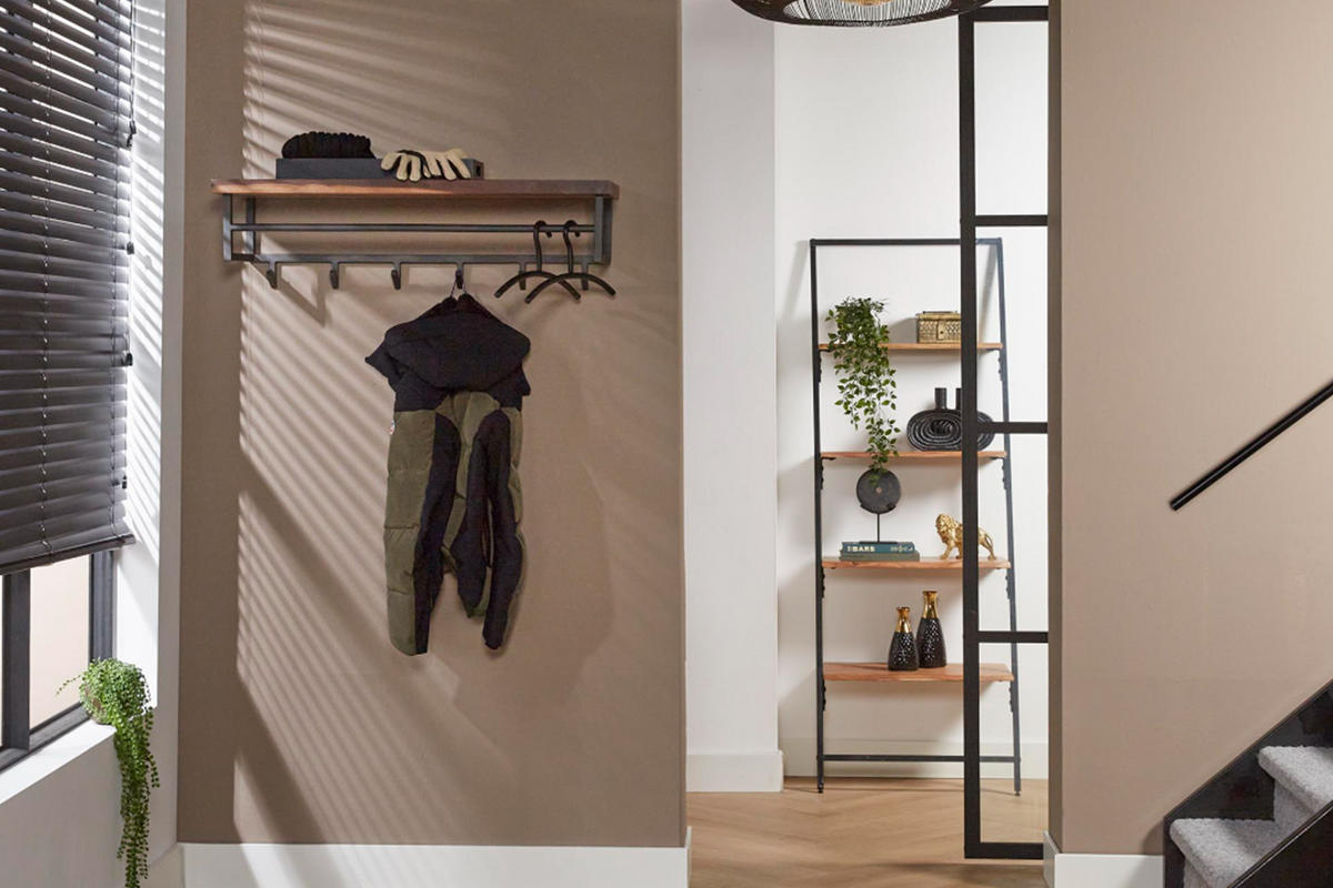 GARDEROBE ADELIA Grau Nussbaum - Grau, Metall (100/27/30cm) - KAWOLA