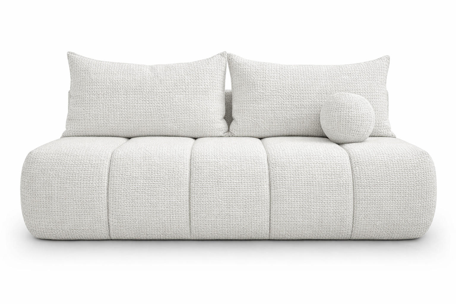 SOFA Mit Schlaffunktion Und Bettkasten, Chenille-Stoff Flow, Ecru, PIANO - Ecru, Holz (207/91/103cm) - Kaiser Möbel