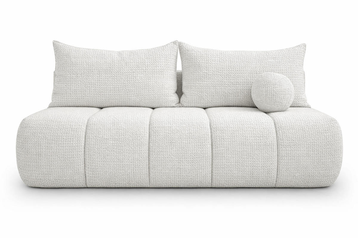 SOFA Mit Schlaffunktion Und Bettkasten, Chenille-Stoff Flow, Ecru, PIANO - Ecru, Holz (207/91/103cm) - Kaiser Möbel