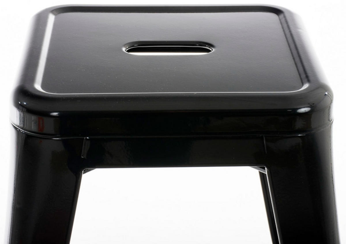 SITZHOCKER 4er Set Arvida schwarz - Schwarz, Metall (40/46/40cm) - TPFLiving