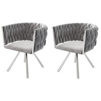 ARMLEHNSTUH 2 Stück in Grau und Silber - Grau, Textil (54/72/59cm) - KOMHTOM