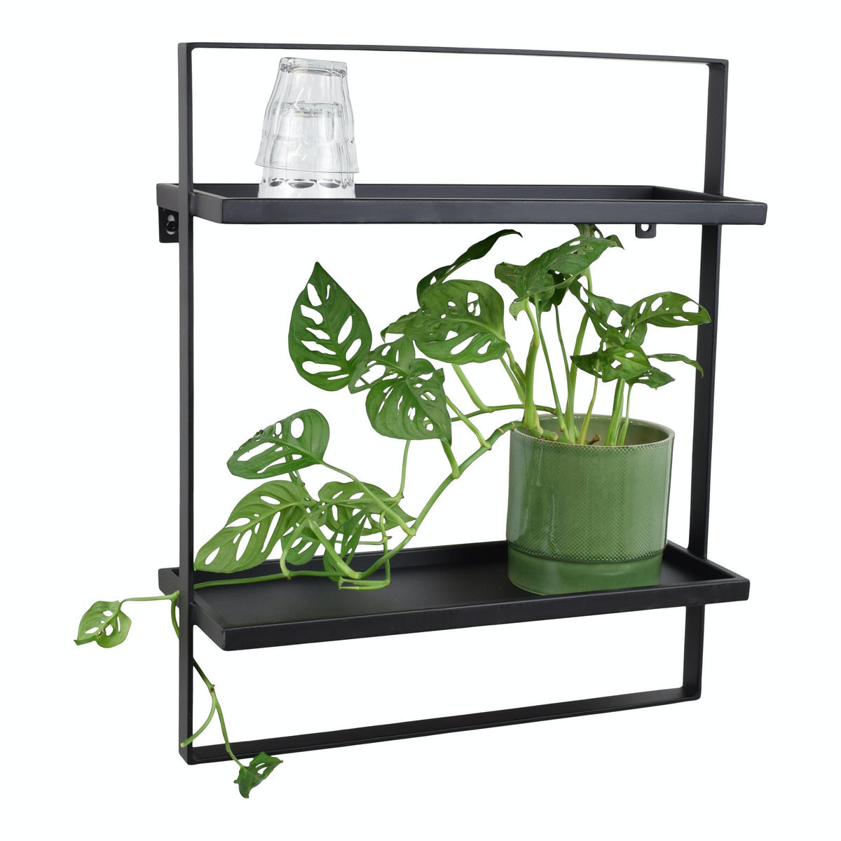 WANDREGAL Remi Schwarz - Schwarz, Metall (50/60/15cm) - LOFT42