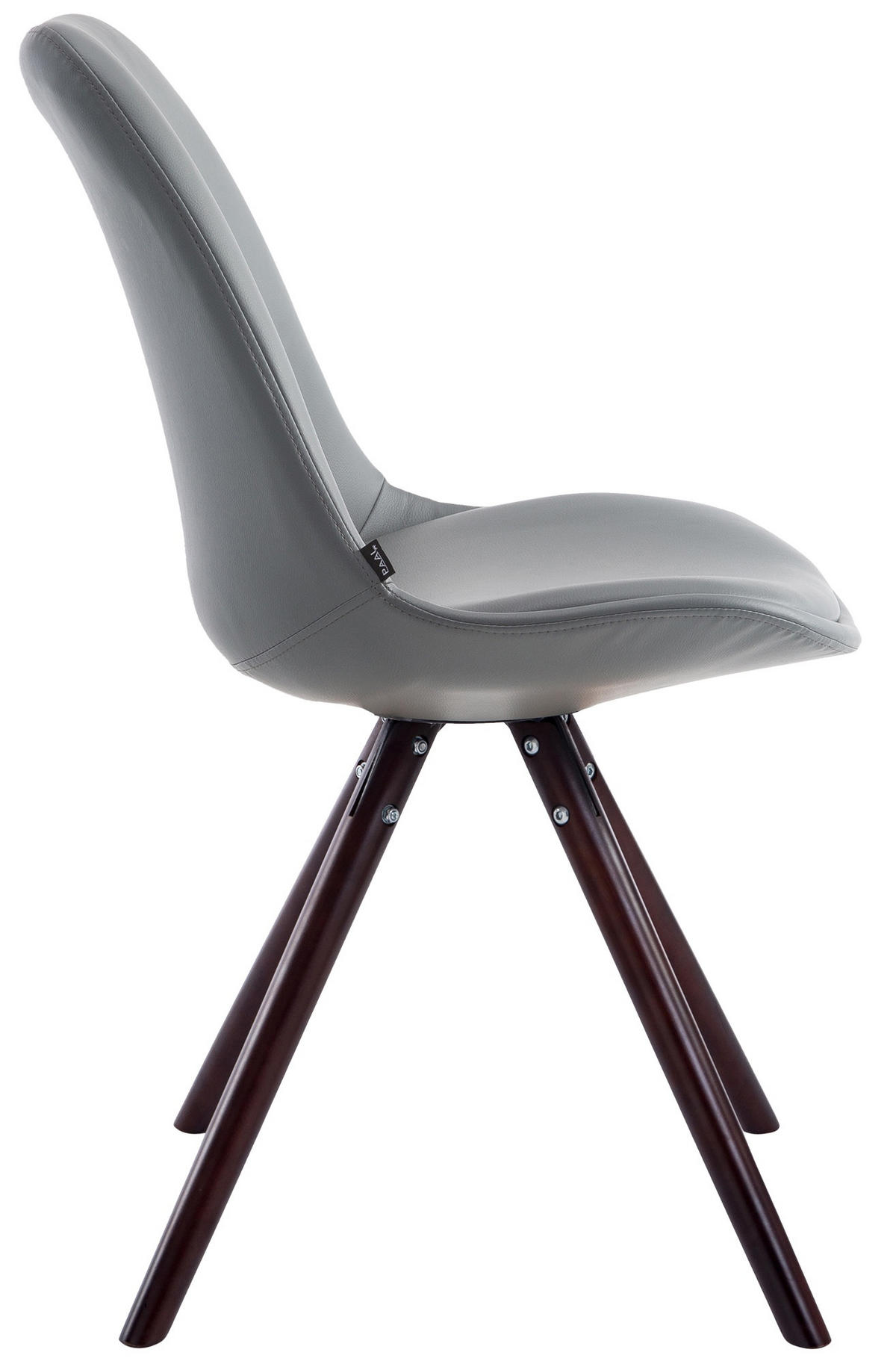 STUHL Lederlook grau - Grau/Cappuccino, Holz/Textil (48/84/56cm) - CLP