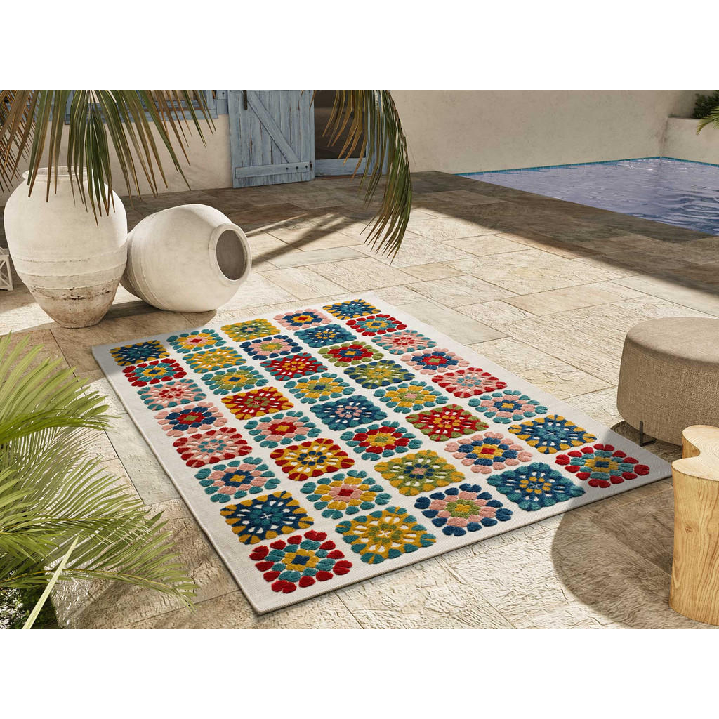 Thumbnail - Atticgo Outdoorteppich, Mehrfarbig, Textil, Patchwork, Rechteckig, 160x230 cm, Oeko-Tex® Standard 100, antistatisch, Tep...