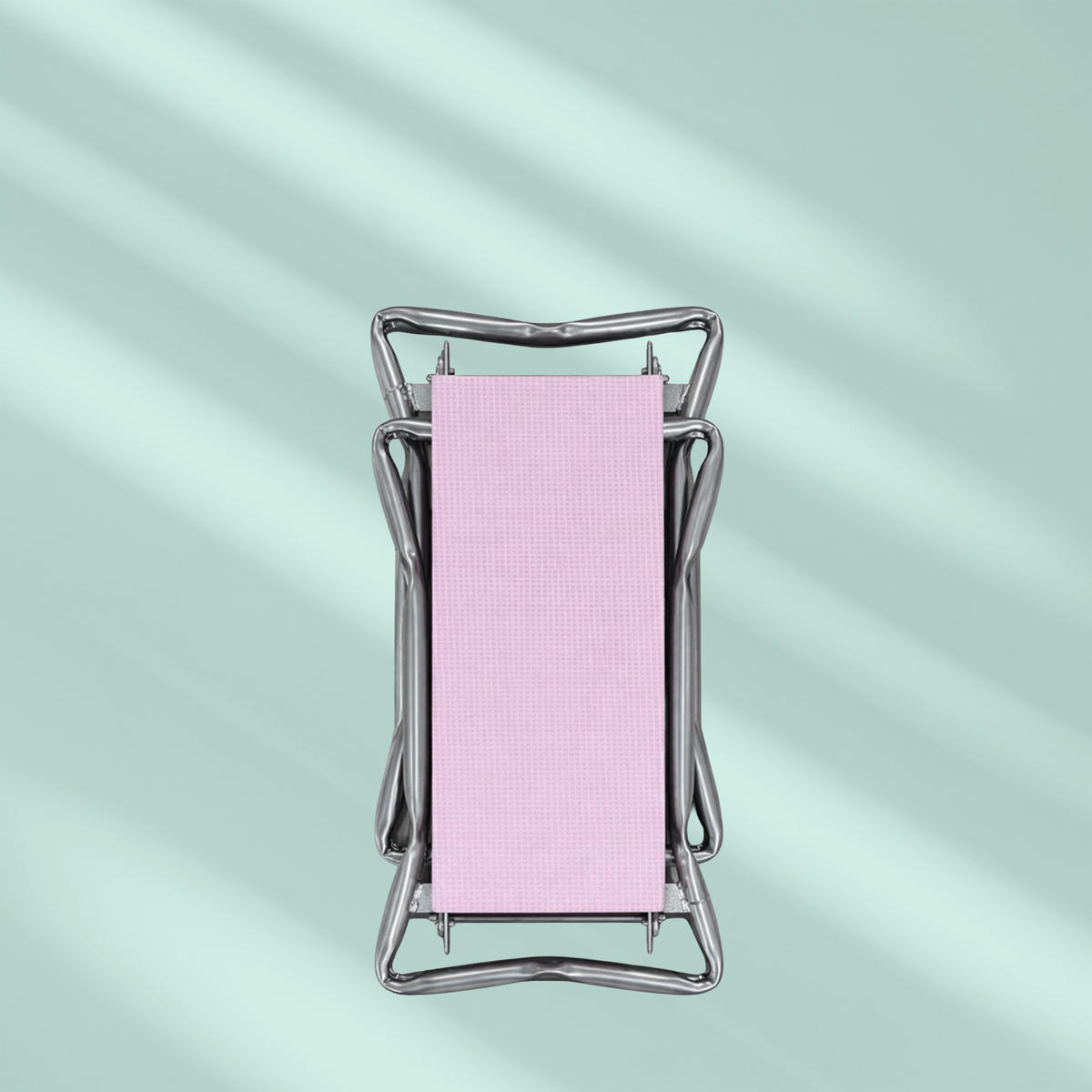 KNIEBANK - Rosa, Textil/Metall (60/50/27.5cm) - Relaxdays