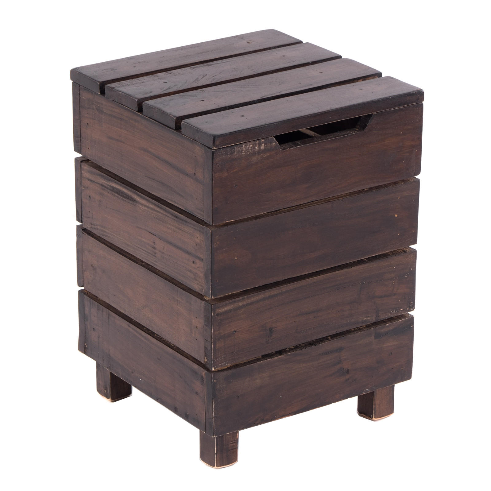 WÄSCHEKORB STORAGE 50 Massivholz, klappbarer Deckel 03 dunkelbraun - Dunkelbraun, Holz (35/50/35cm) - DESIGN DELIGHTS