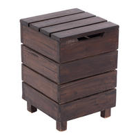 WÄSCHEKORB STORAGE 50 Massivholz, klappbarer Deckel 03 dunkelbraun - Dunkelbraun, Holz (35/50/35cm) - DESIGN DELIGHTS