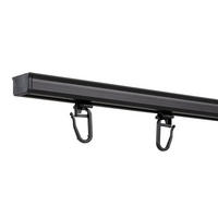 GARDINENSCHIENE RS, 1 läufig, 400 cm, schwarz - Schwarz, Metall (1.9/1.1/400cm) - SN Deco