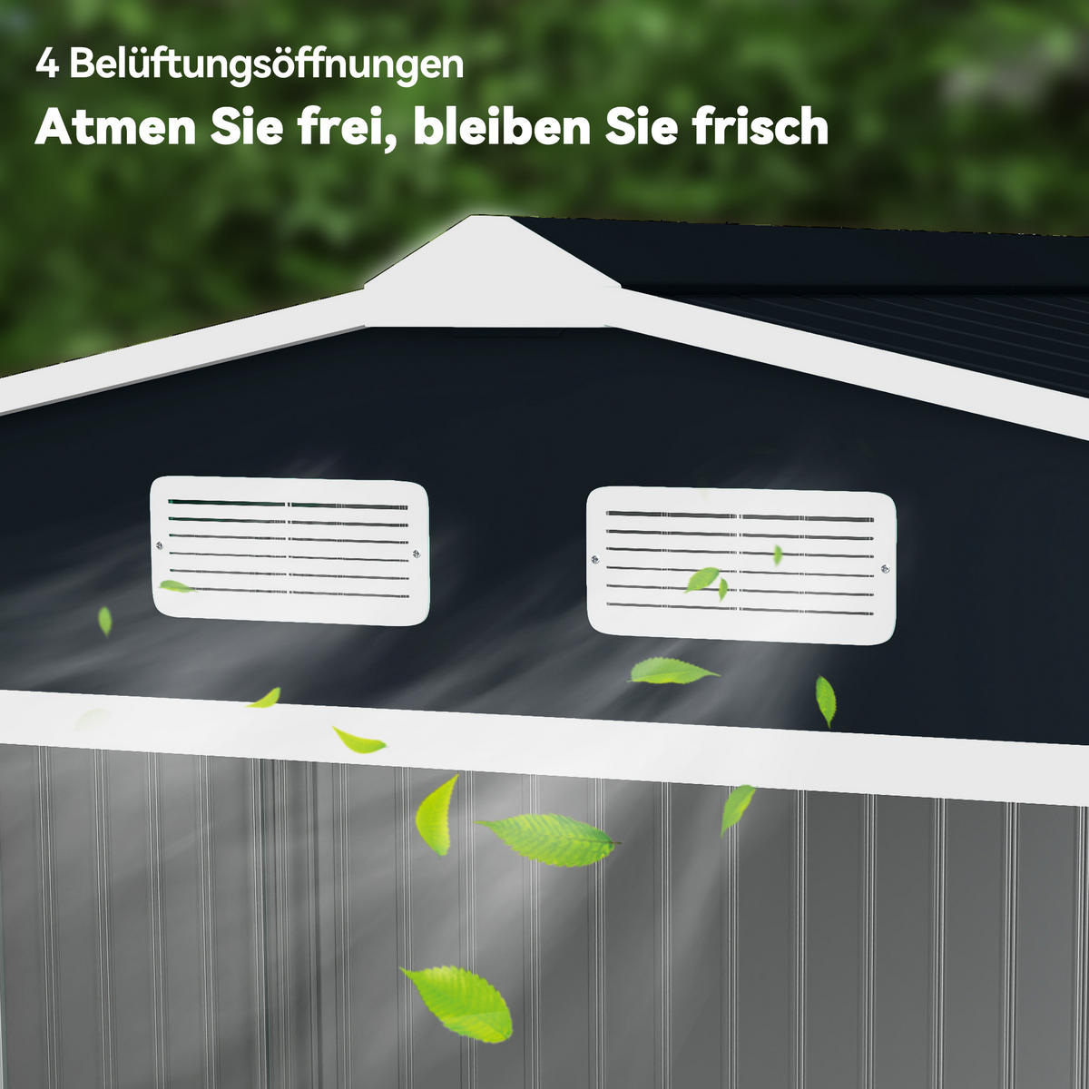 GERÄTEHAUS, Geräteschuppen, Gartenhaus, Schuppen, wetterfest, Stahl, Kohlegrau - Grau, Metall (195/192/277cm) - Outsunny