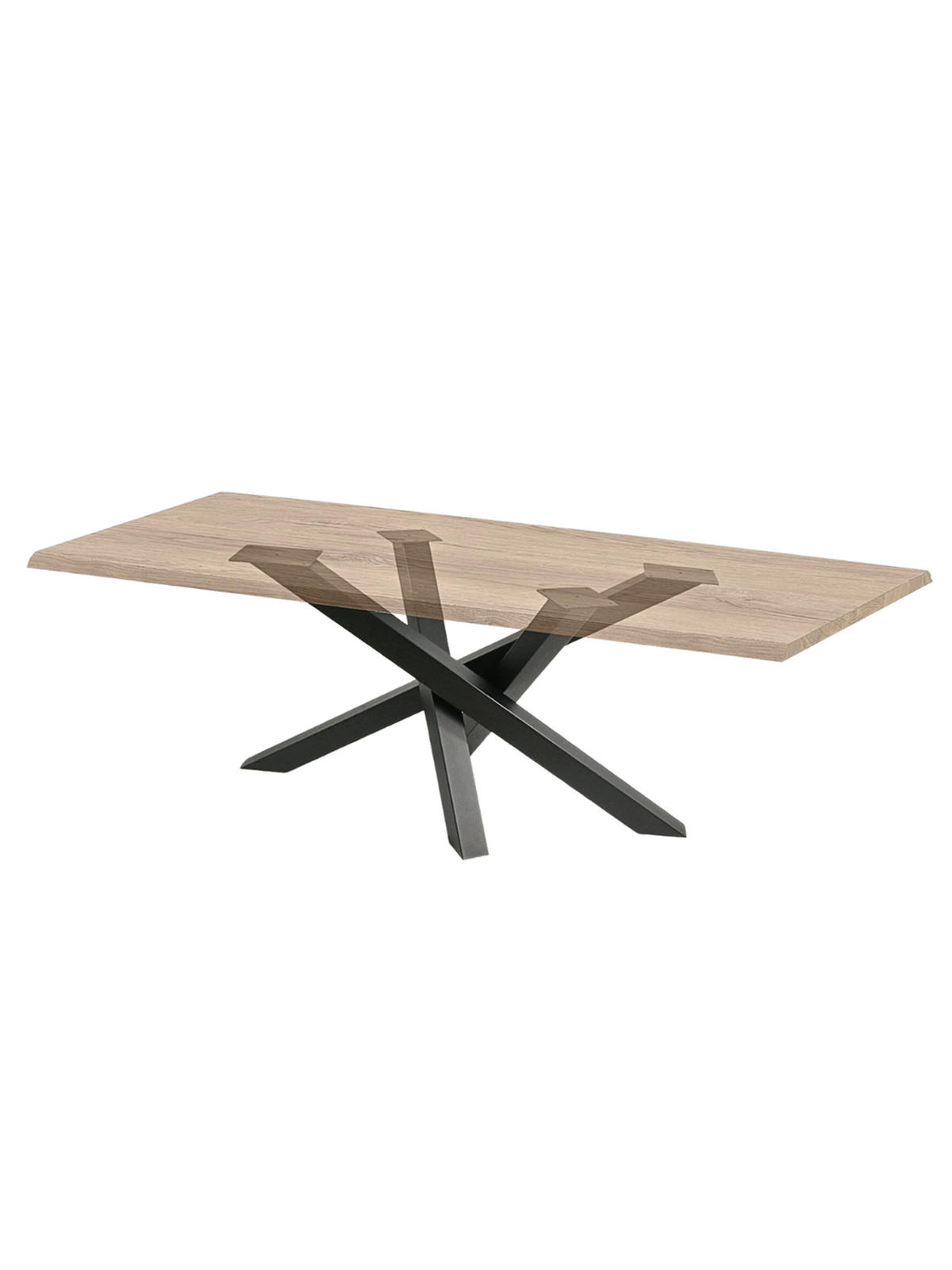 TISCHGESTELL Tiempo Spider Mittelfuß - Schwarz, Metall (70/72/137cm) - holz4home®