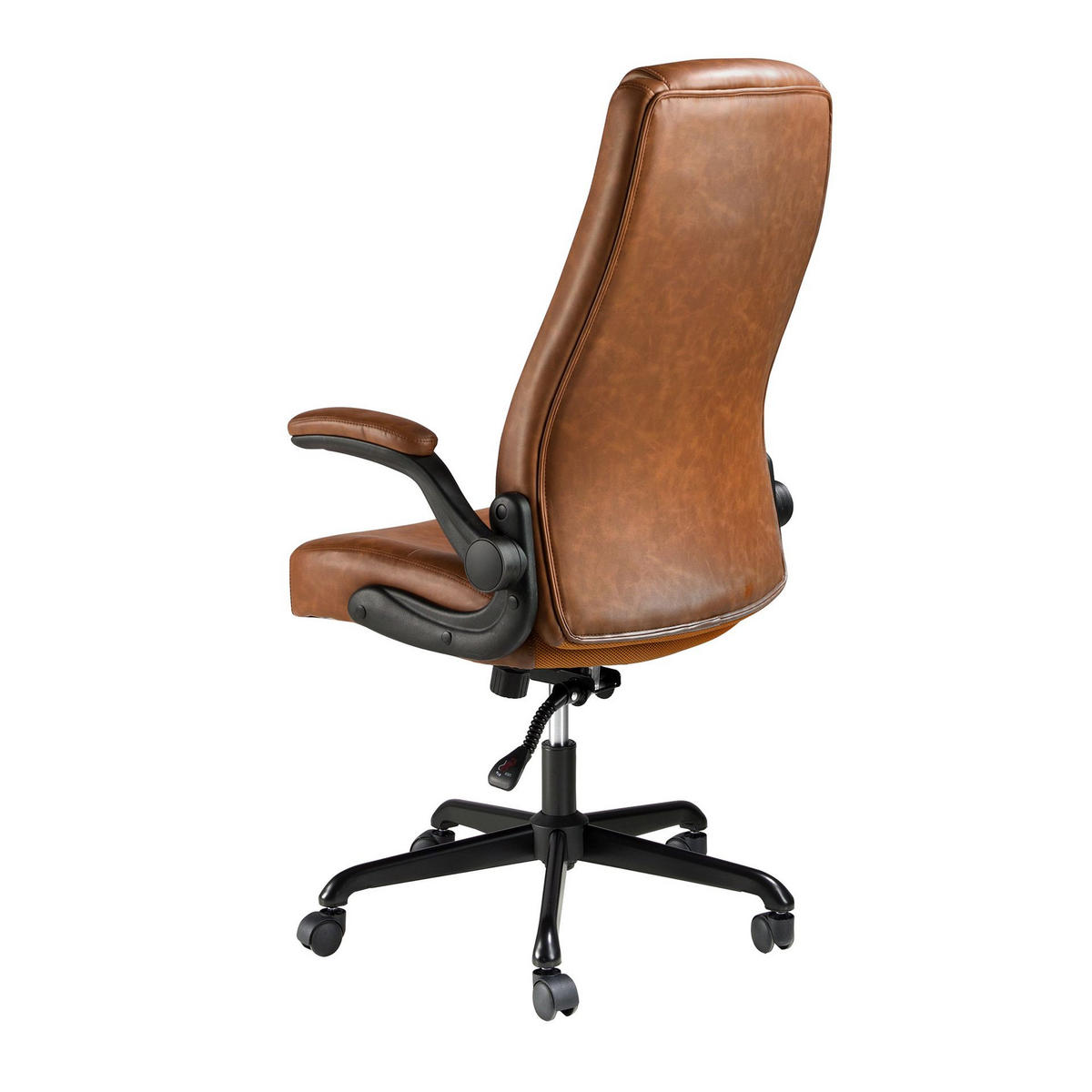 CHEFSESSEL Drehbarer Bürostuhl aus braunem Kunstleder 69/73/115 cm - Schwarz/Braun, Leder (69/115/73cm) - ANGEL CERDA
