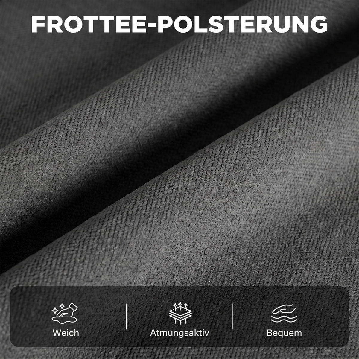 MASSAGESESSEL Polyester Dunkelgrau - Dunkelgrau/Schwarz, Holzwerkstoff/Kunststoff (87/100/77cm) - HOMCOM