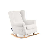 SCHAUKELSESSEL TULES mit Tasche für kleine Gegenstände, Weiß - Eichefarben/Weiß, Eichenholz/Holzwerkstoff (80/105/105cm) - KONSIMO®