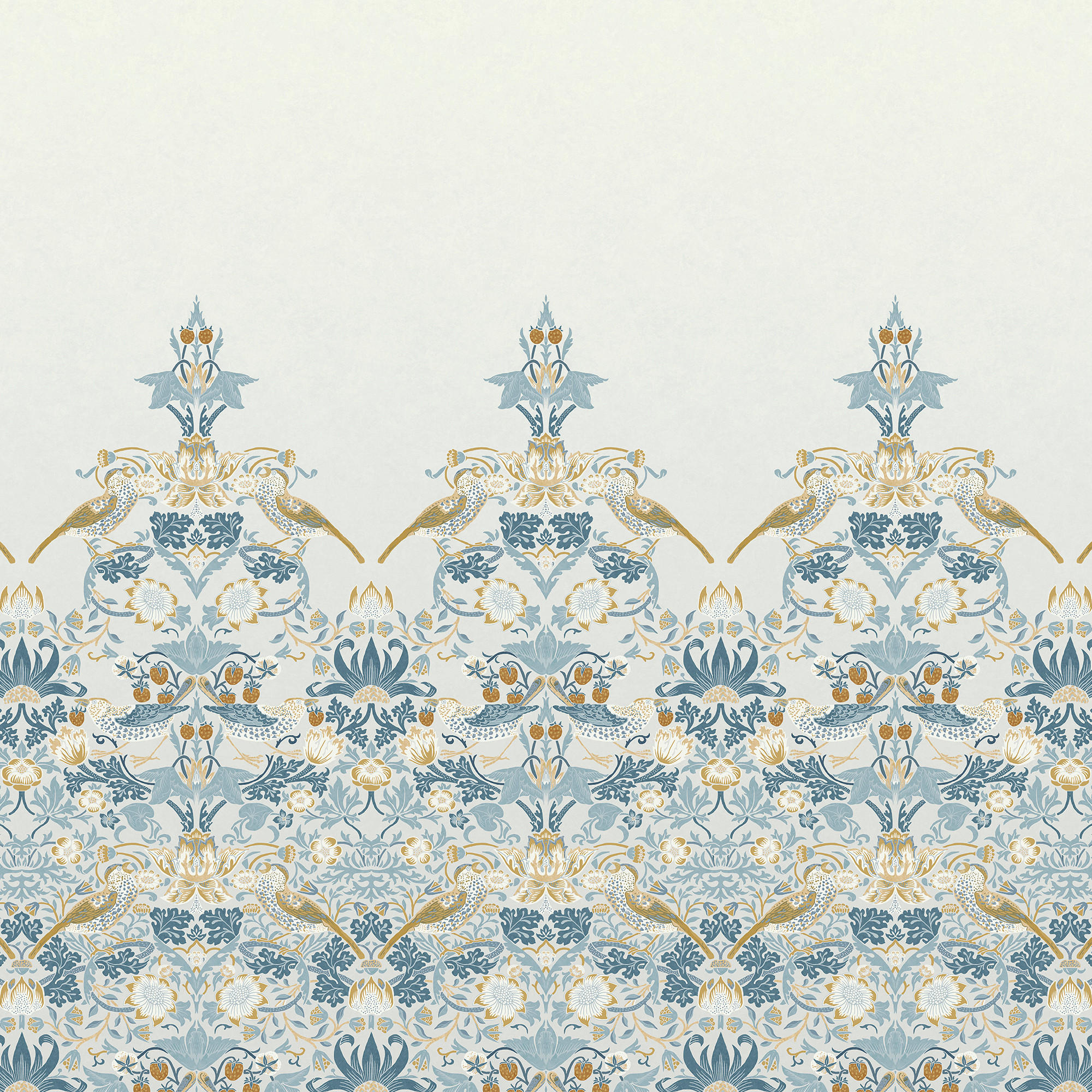 FOTOTAPETE - Strawberry Thief Soft Blue - Blau, Papier/Kunststoff (250/400cm) - Graham & Brown