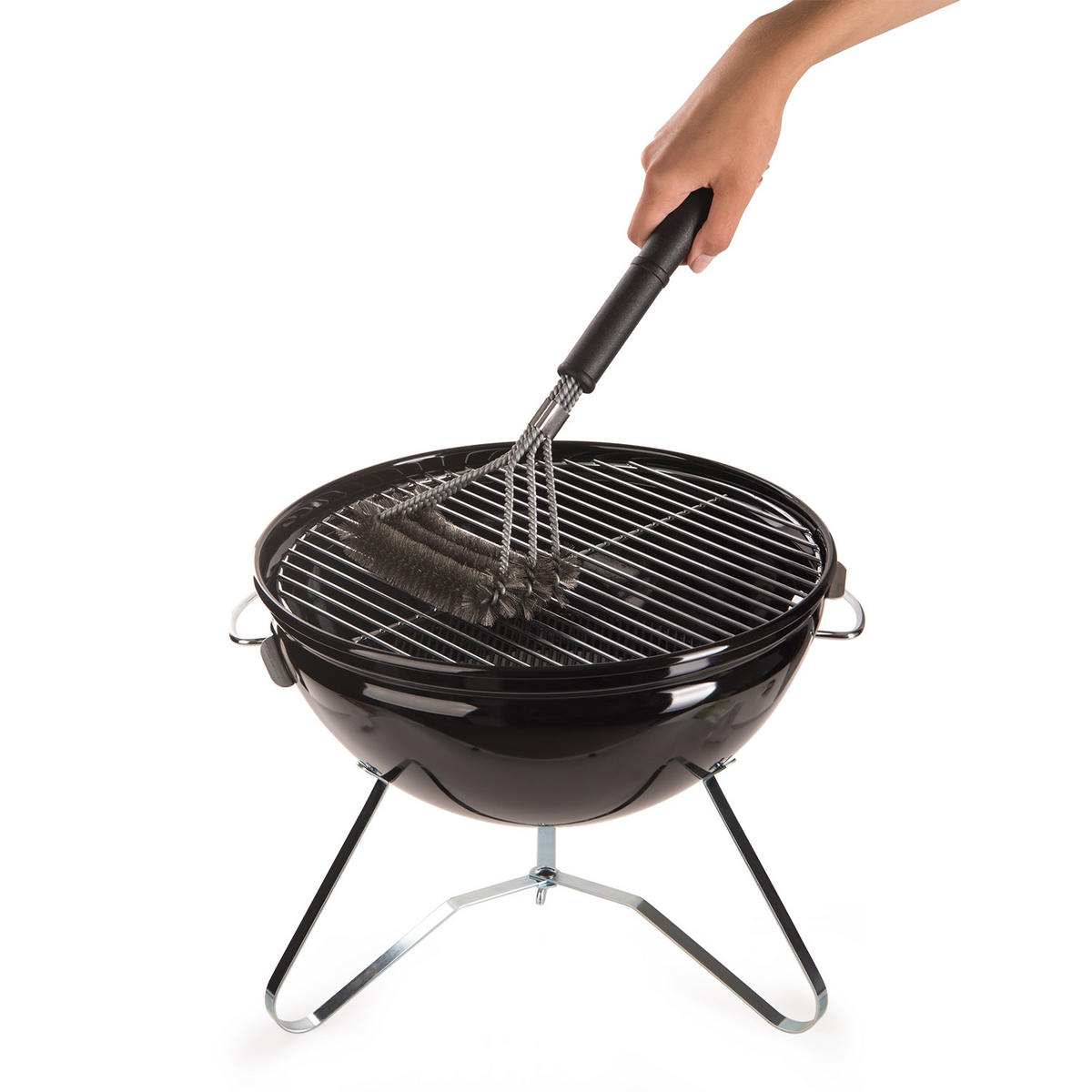 GRILLBÜRSTE Ragnar Edelstahlbürste - Schwarz, Metall (42cm) - Blumtal