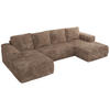 WOHNLANDSCHAFT TRENTINO U Braun Cord - Braun, Textil (334/91/163cm) - MKS