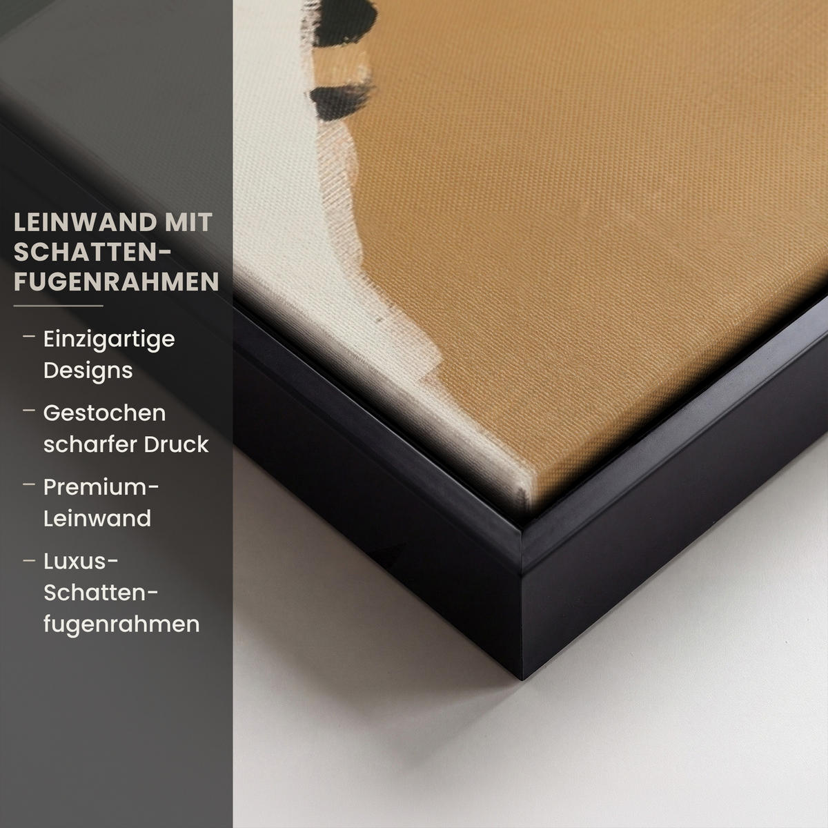 LEINWAND Bilder mit Rahmen - Farbe - Abstrakt - Farben - 60x40 - Currygelb, Textil (60/40cm) - MuchoWow