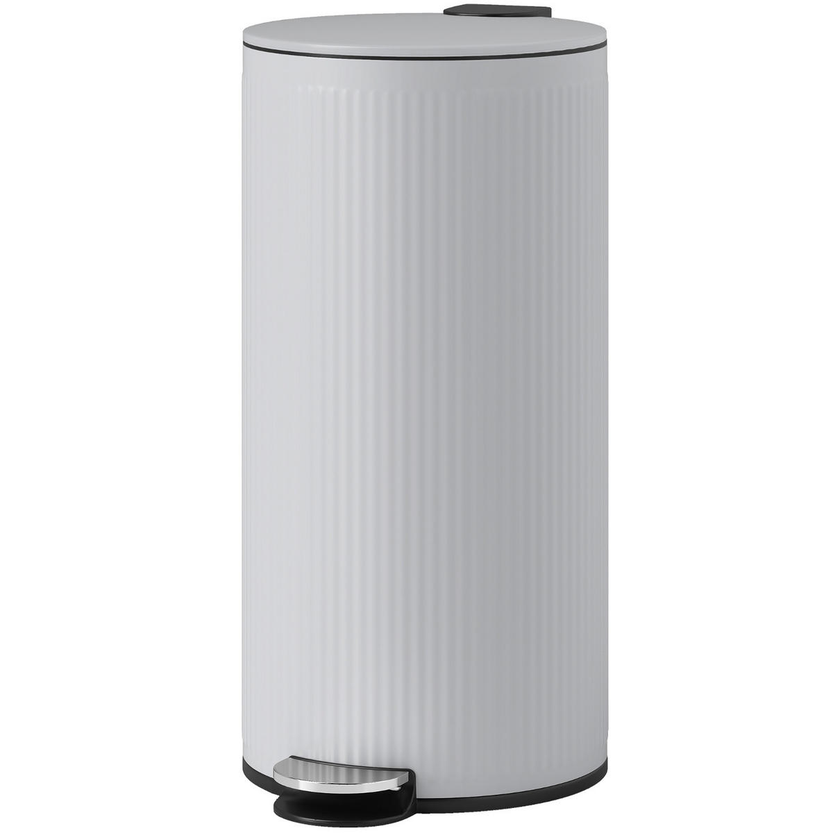 MÜLLEIMER KÜCHE 30 LITER Treteimer Grau 36/30/60,5 cm - Grau, Metall (30/60.5/36cm) - Rolipo