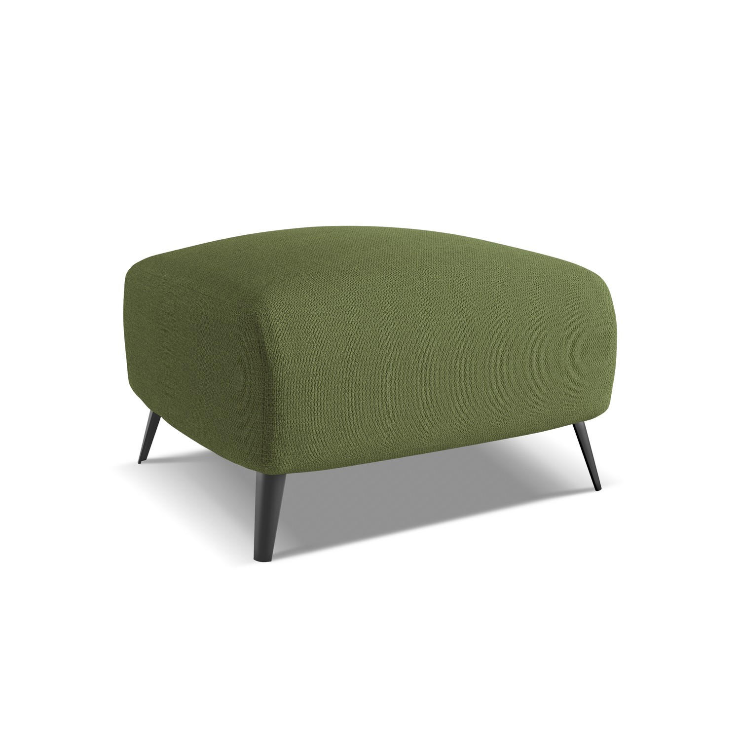 POUF Chenille Stoff Grün - Dunkelgrün/Schwarz, Textil/Metall (65/44/65cm) - LaMiaSofa