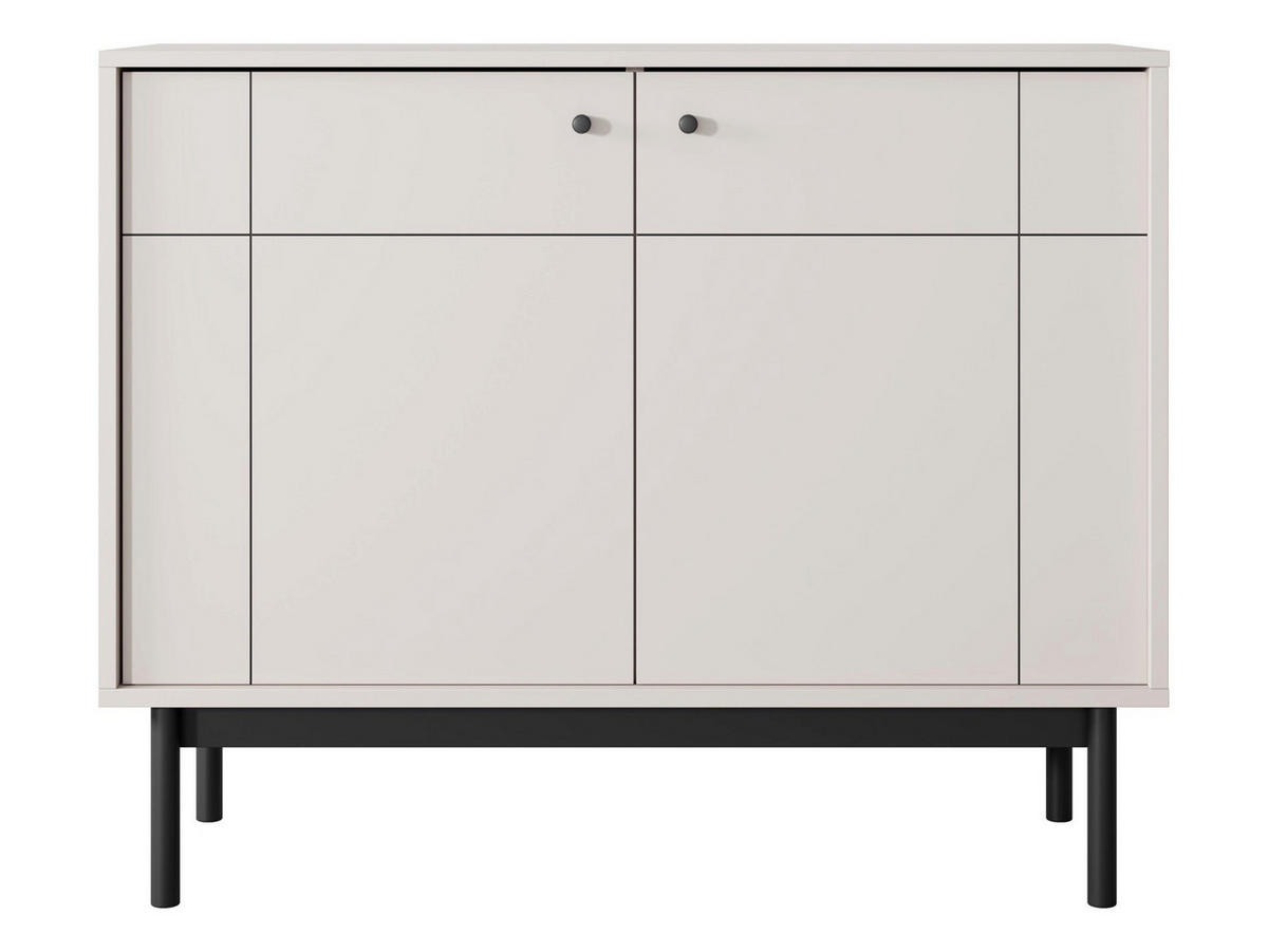 SIDEBOARD Japandies Greige 104 cm - Taupe/Schwarz, Holz/Holzwerkstoff (103.5/83.5/39cm) - Selsey