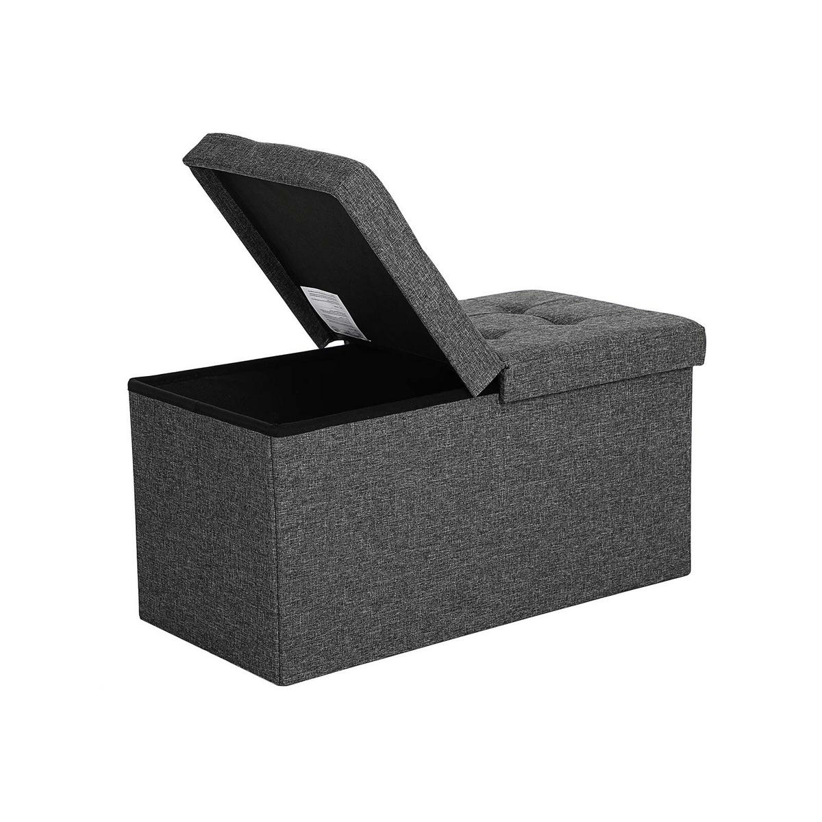SITZBANK MIT KLAPPDECKE - Grau, Holzwerkstoff (38/38/76cm) - Hansiro