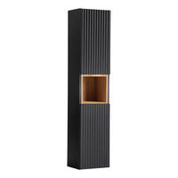 HÄNGESÄULE Riva Schwarz und Holz - Schwarz, Holzwerkstoff (30/140/25cm) - Petits-meubles