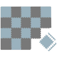 SPIELMATTE ab Null - 180/90/1 cm Puzzlematte mit Rand Graublau Grau - Grau, Kunststoff (30/30cm) - Littletom