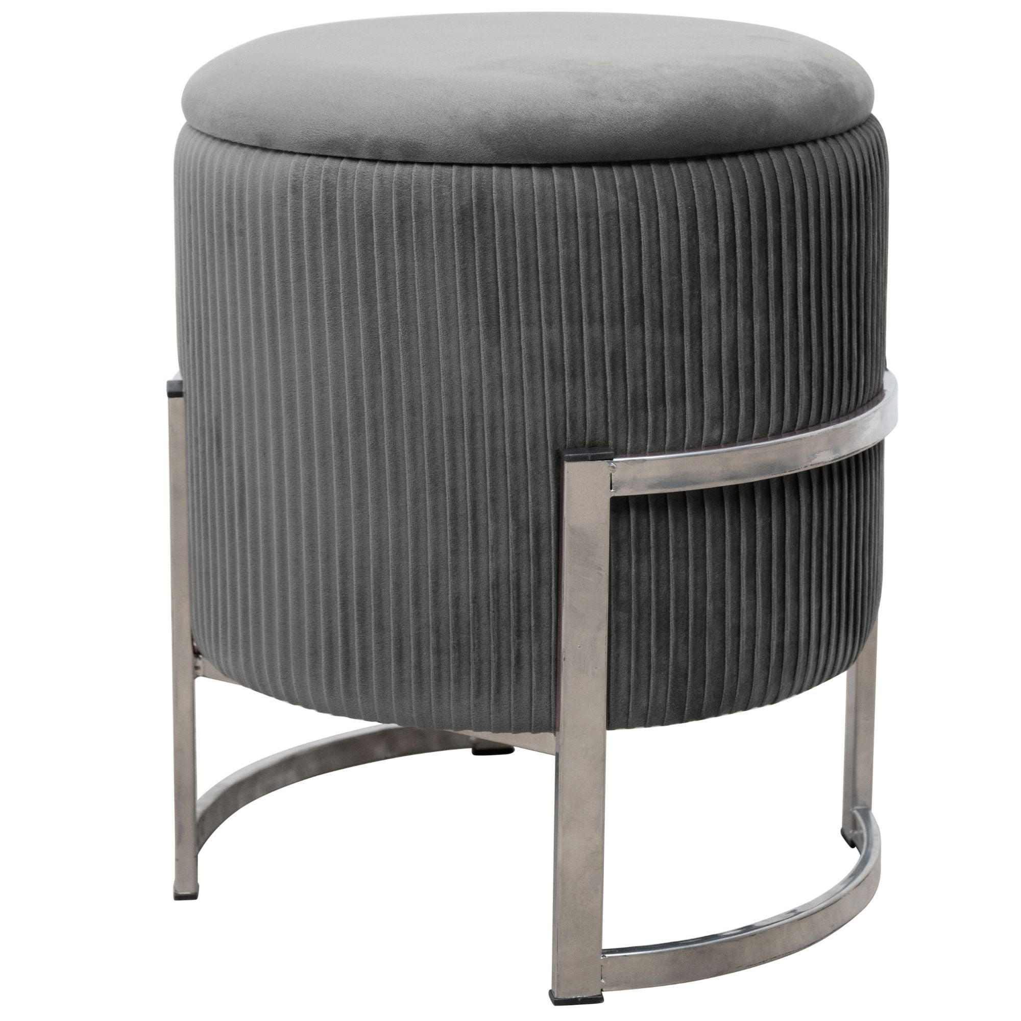 RAUMHIRSCH FURNITURE PODNOS s úložným prostorem, čalouněný podnos šedý 40/46/40